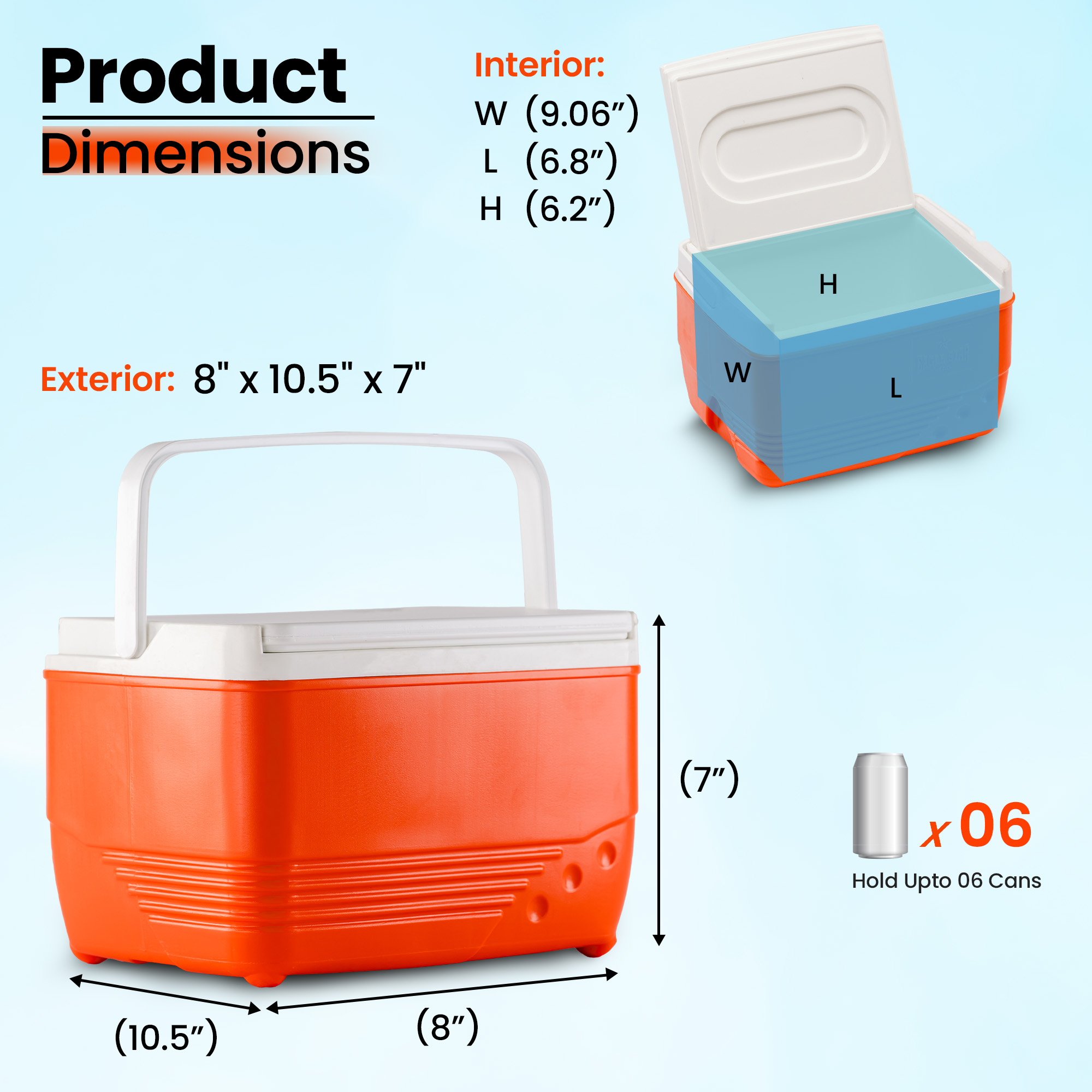 Small Ice Chest 5.75 Qt Hard Cooler for Travel & Everyday Use - Image 3